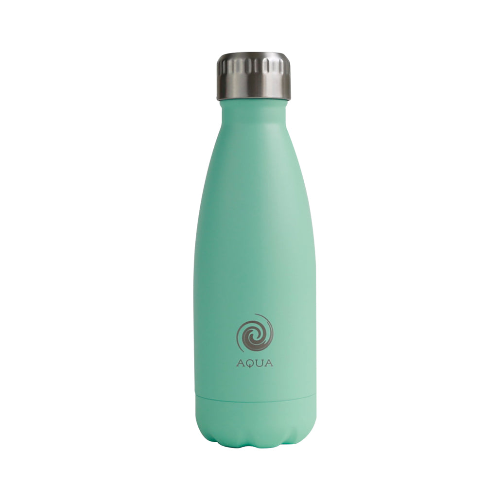 350ml Stainless Steel Aqua Bottle with Attachable Carabiner Clip - Qty 1