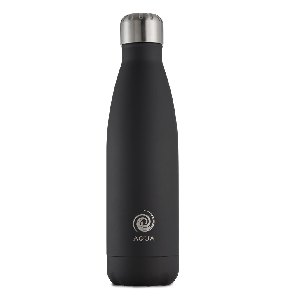 500 ml Stainless Steel Aqua Bottle with Attachable Carabiner Clip - Qty 1