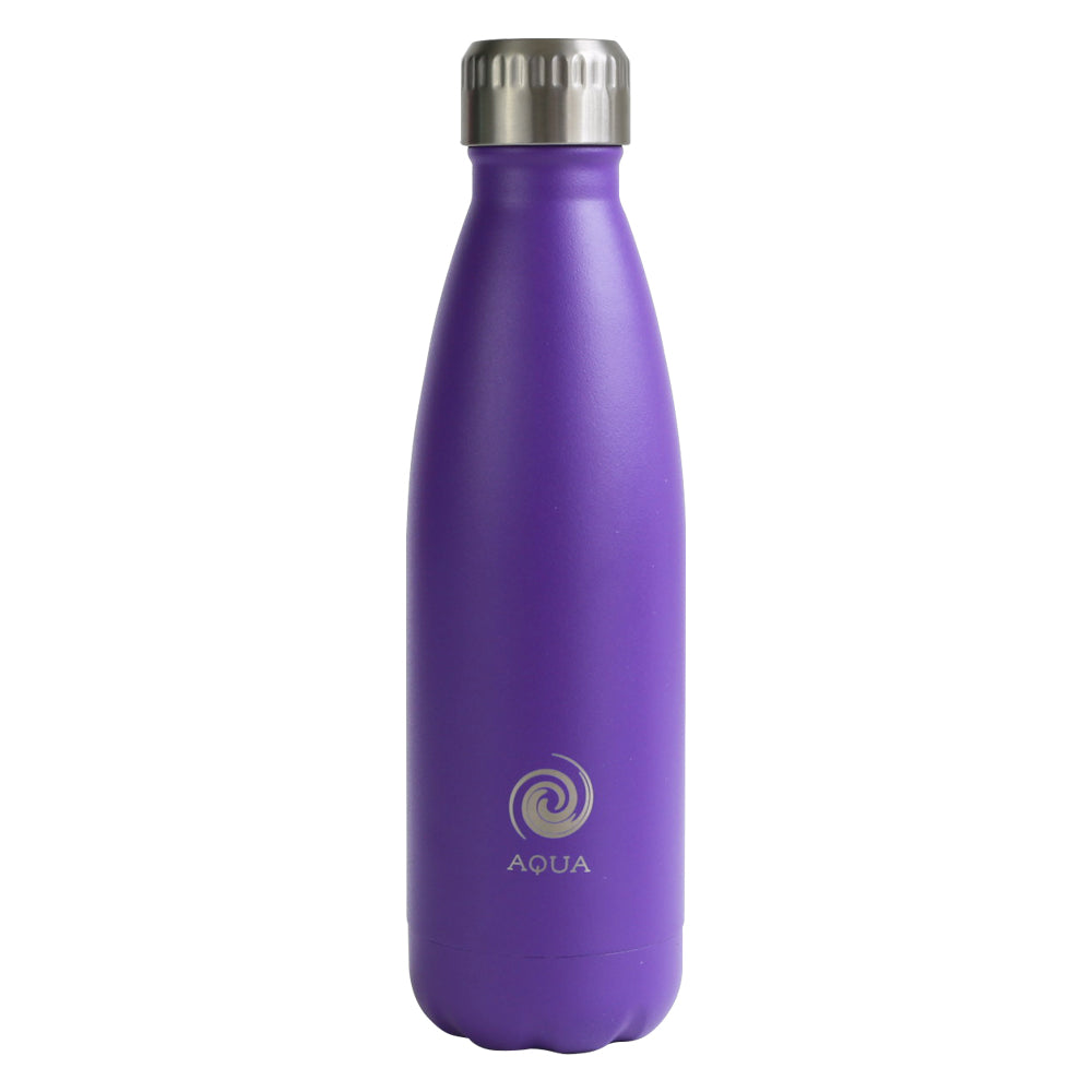 500 ml Stainless Steel Aqua Bottle with Attachable Carabiner Clip - Qty 1