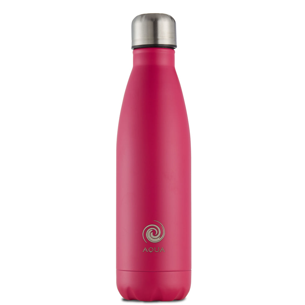 500 ml Stainless Steel Aqua Bottle with Attachable Carabiner Clip - Qty 1