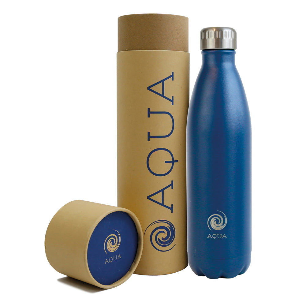 750ml Stainless Steel Aqua Bottle with Attachable Carabiner Clip - Qty 1