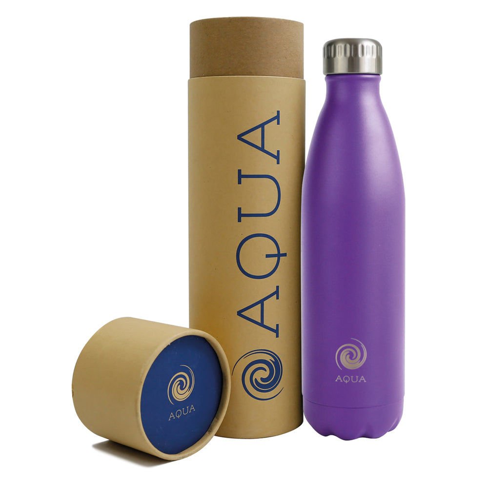 750ml Stainless Steel Aqua Bottle with Attachable Carabiner Clip - Qty 1