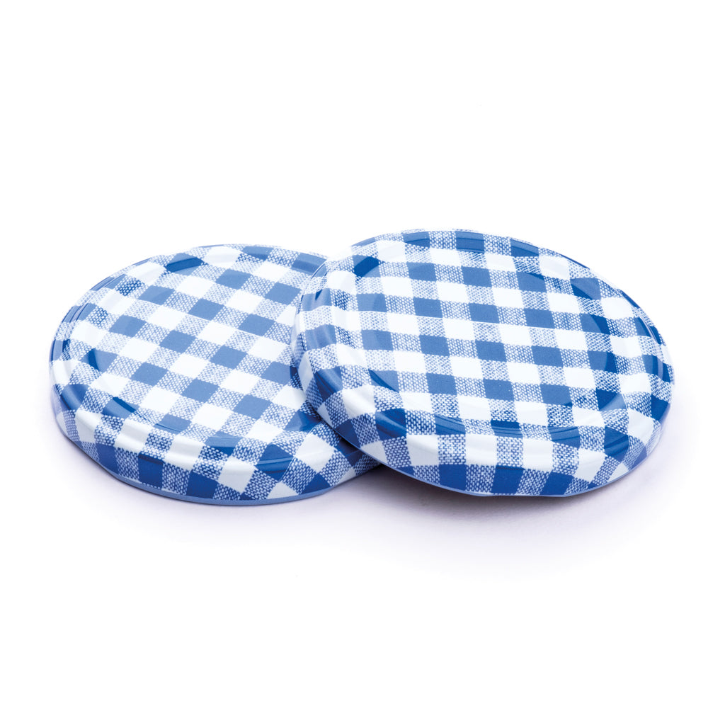 Twist Off Blue Gingham Cap - Qty 12