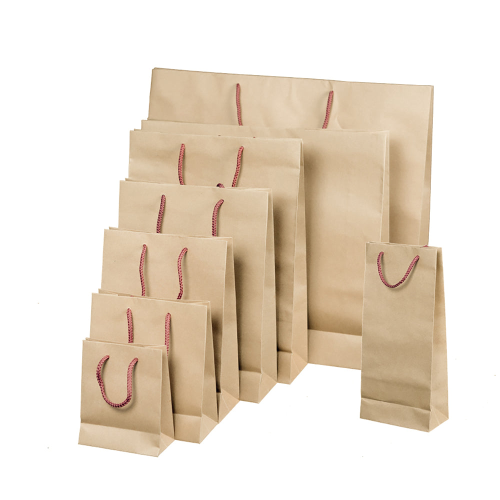 Luxury 140gsm Natural Brown / Mulberry Handle Carrier - Qty 100 & 200